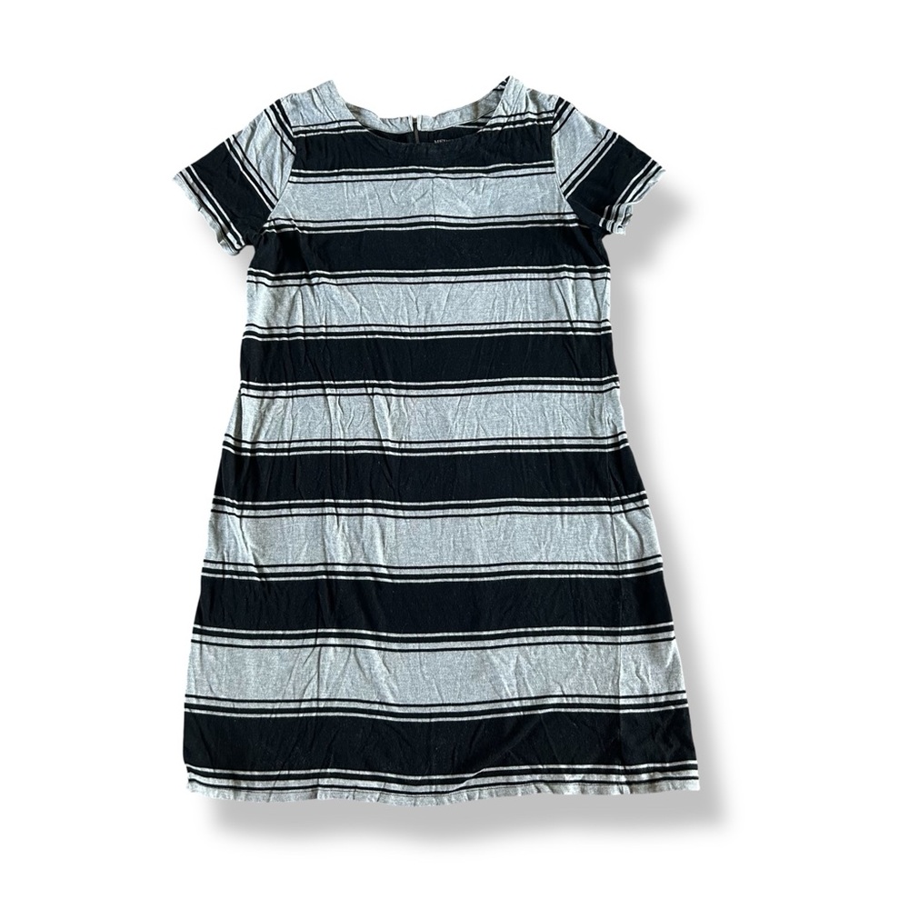 [Merona] Black and Gray Striped T-shirt Dress
